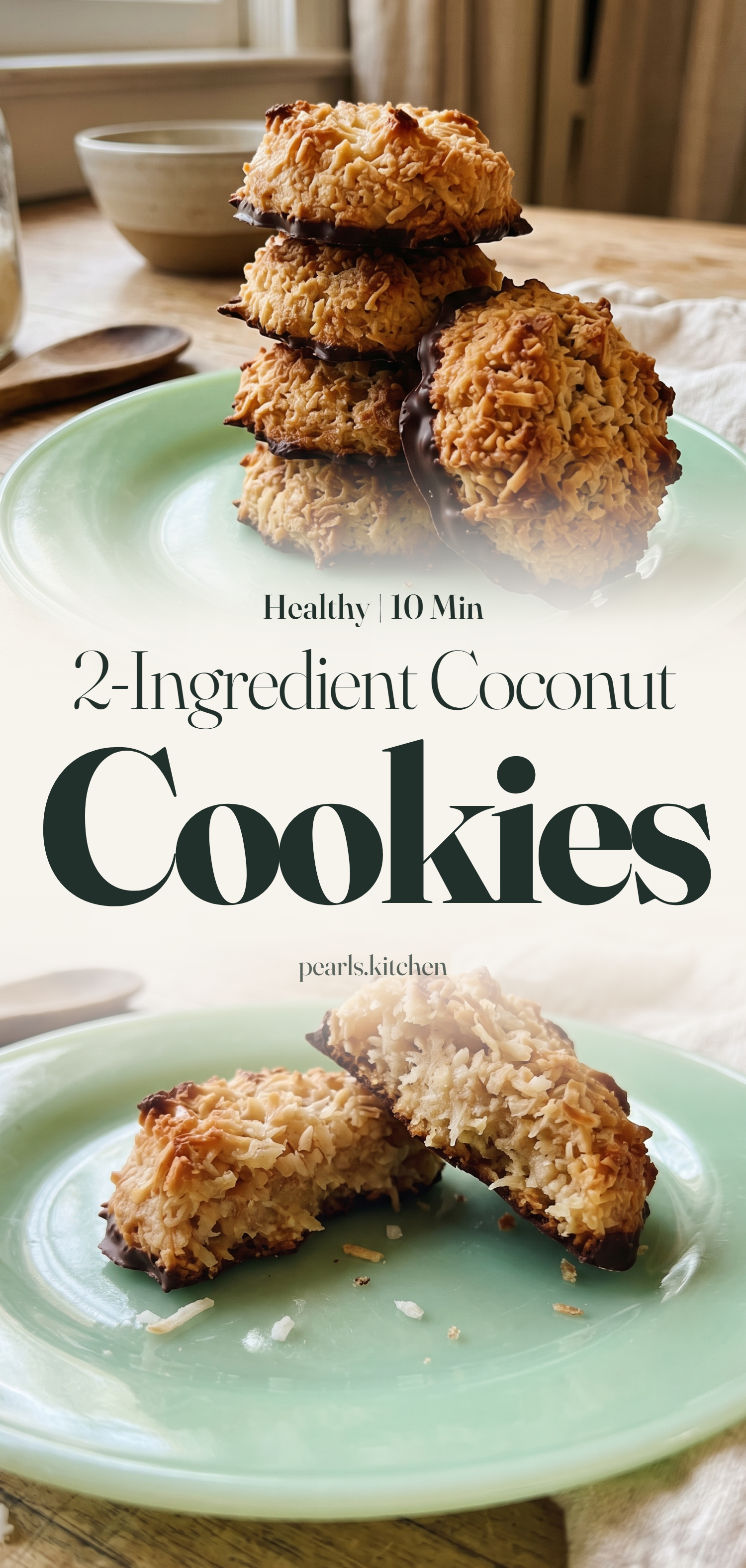 2-Ingredient Coconut Cookies - pin this recipe