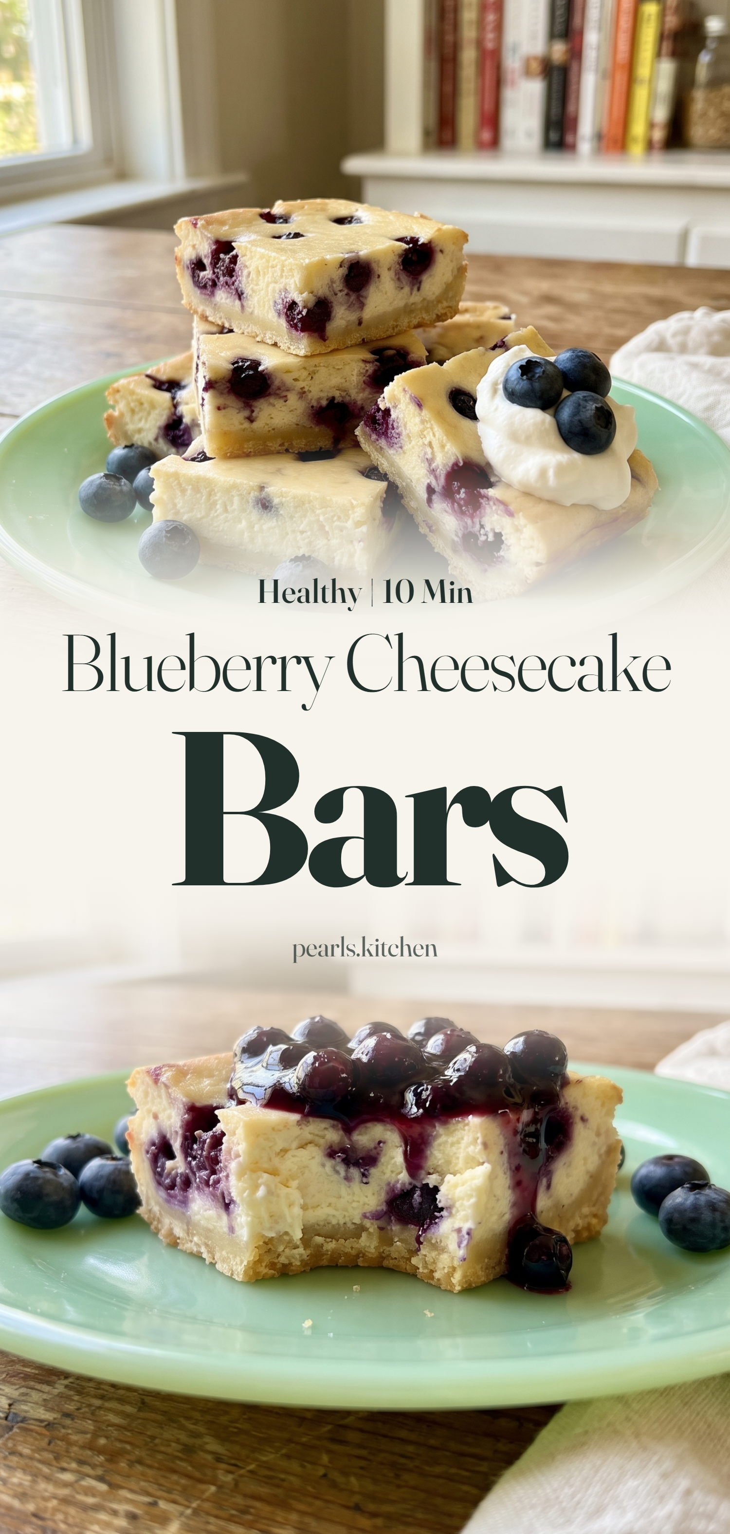 Blueberry Cheesecake Bars - pin this recipe
