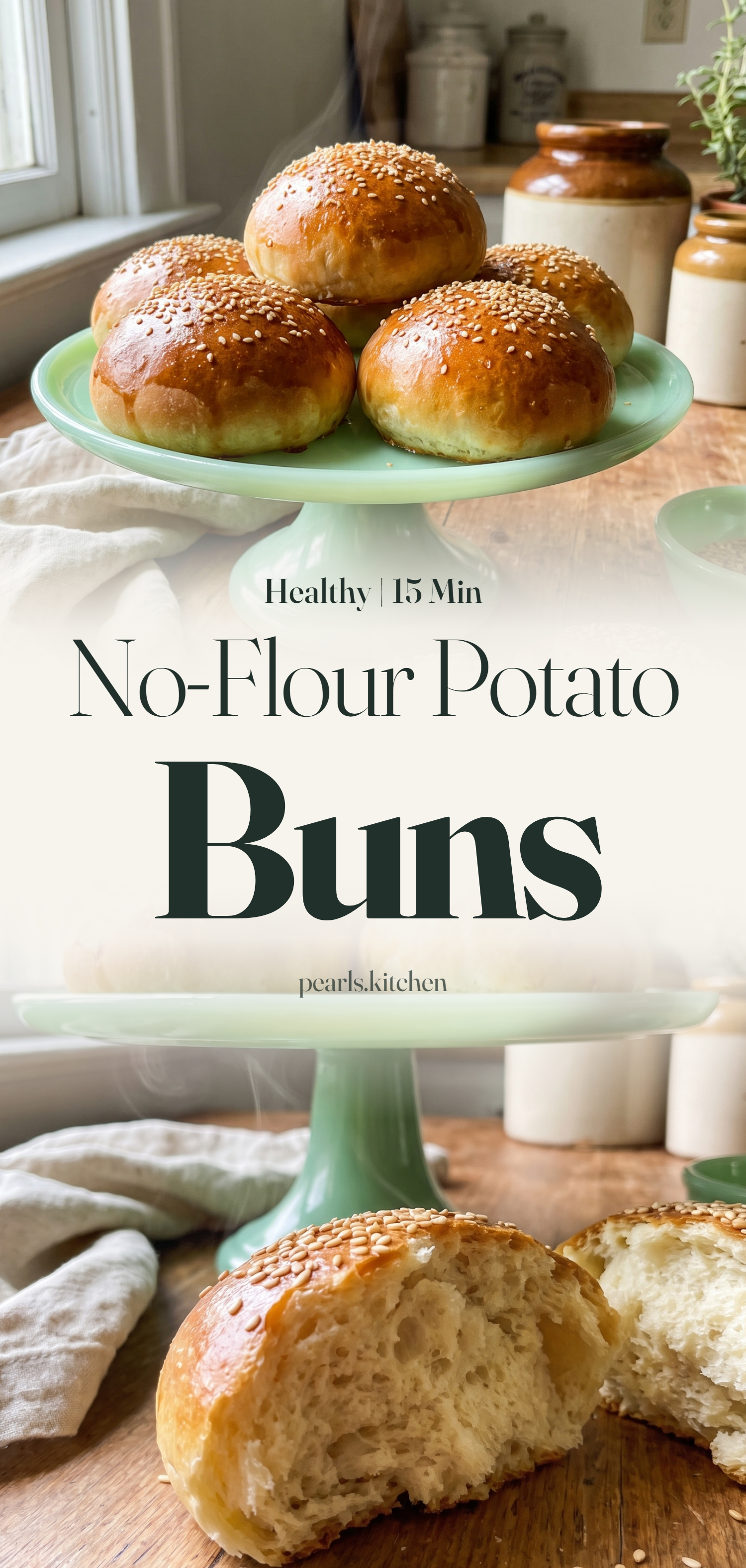 No-Flour Potato Protein Buns - pin this recipe