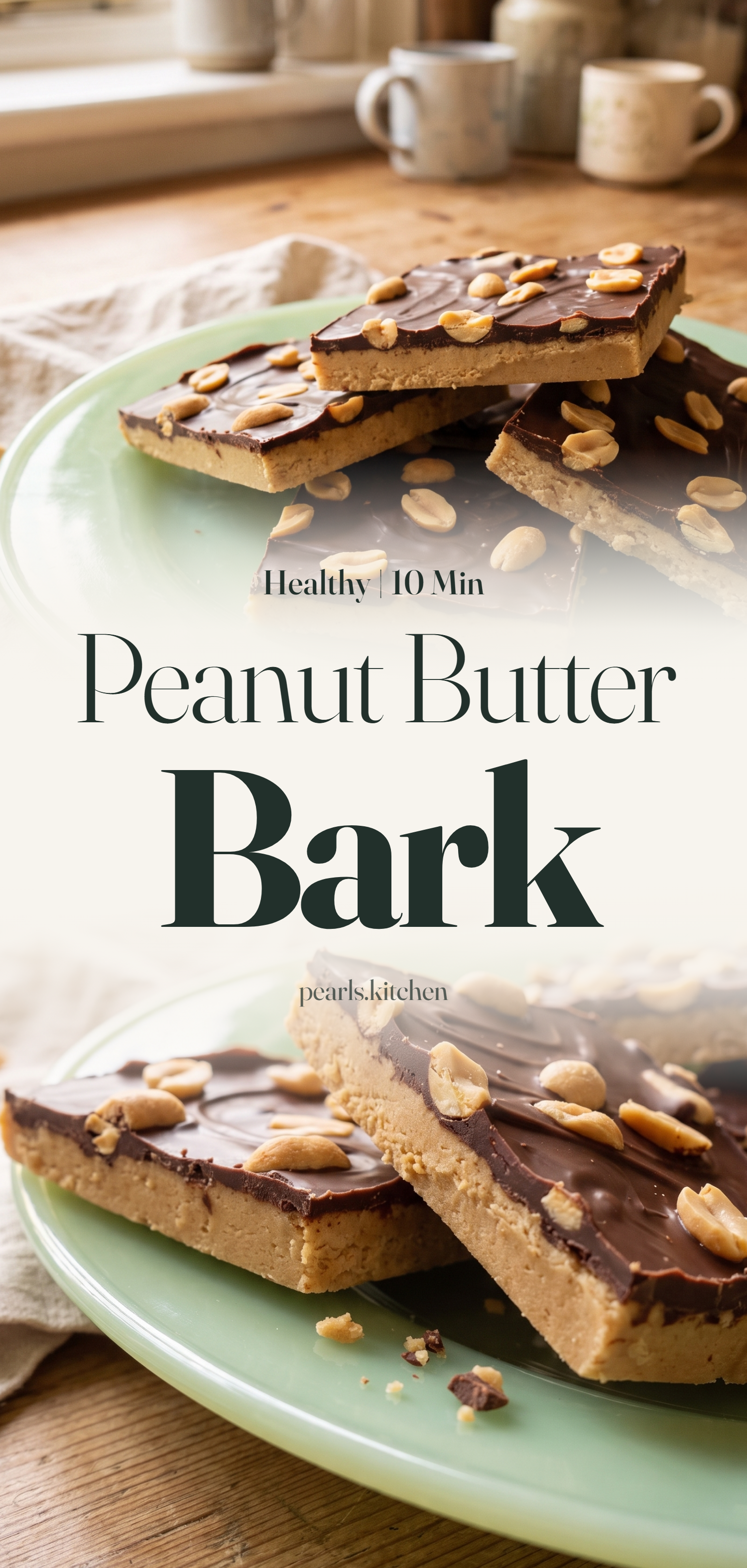Peanut Butter Chocolate Bark - pin this recipe