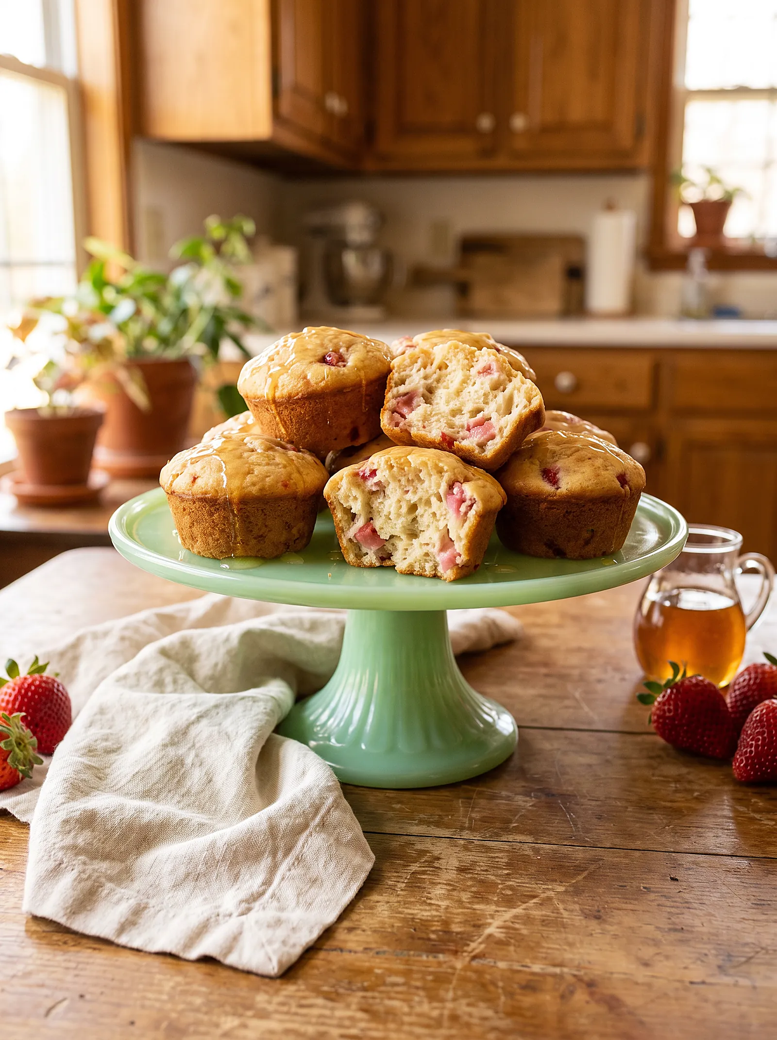 Cottage Cheese Strawberry Pancake Muffins