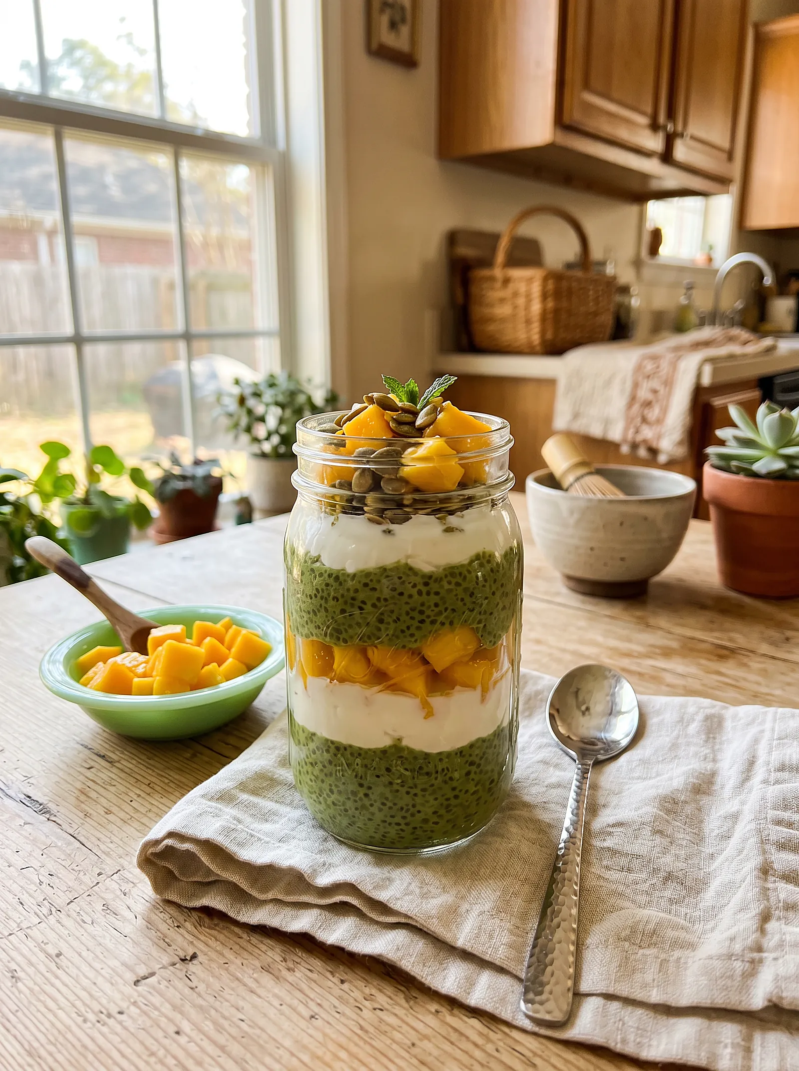 Matcha Chia Mango Parfait